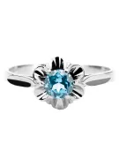 Klasický vintage Aquamarine Ring 925 Sterling Silver VRC004s